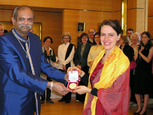 PRESENTATION OF PANDIT SHYAMAJI KRISHNAVARMA  SIVER MEDAL AT SORBONNE UNIVERSITY , PARIS, FRANCE 